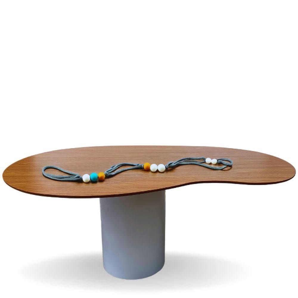 Mesa Organica Bean Laca+freijo 120x70cm