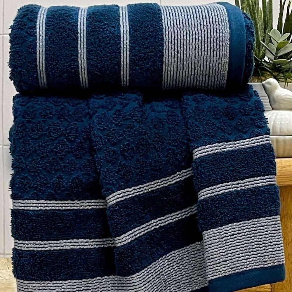 Toalha De Rosto Treviso Fio Penteado 50x70 Marinho
