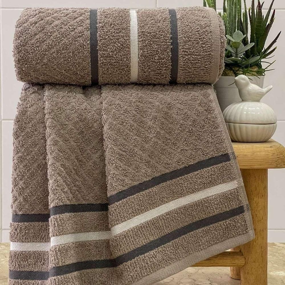 Toalha De Rosto Verona Fio Penteado 50x70 Taupe