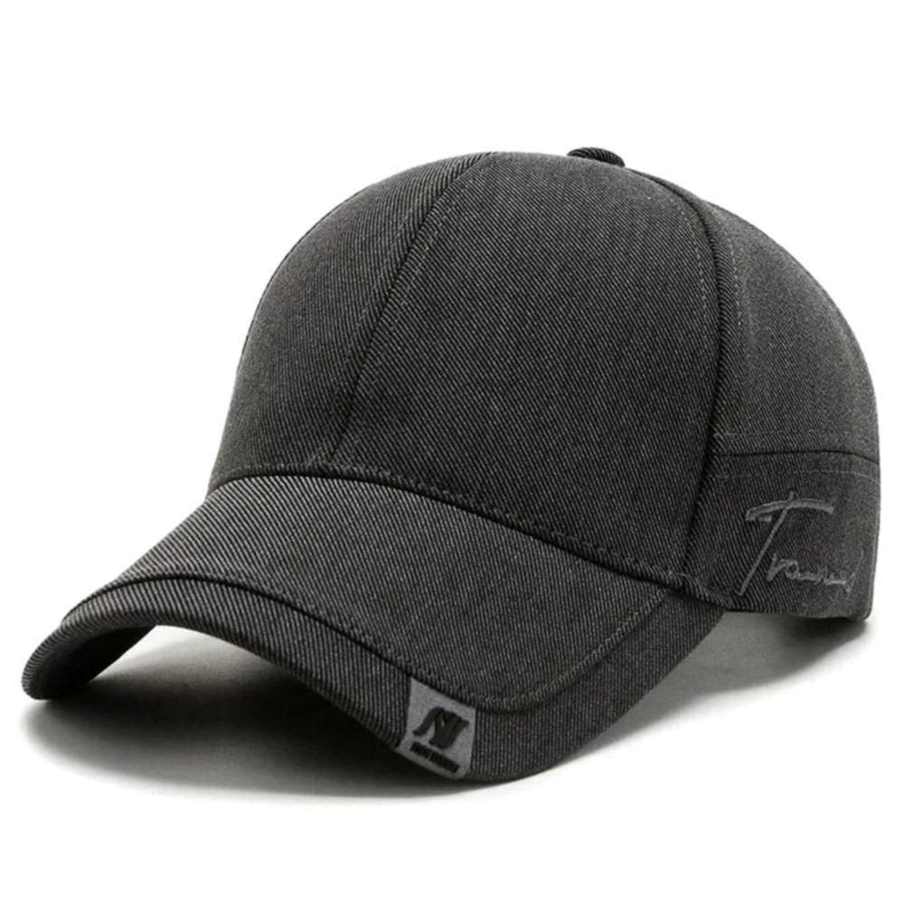 Boné De Algodão Masculino Classico Design Básico Ajustavel Cinza Escuro