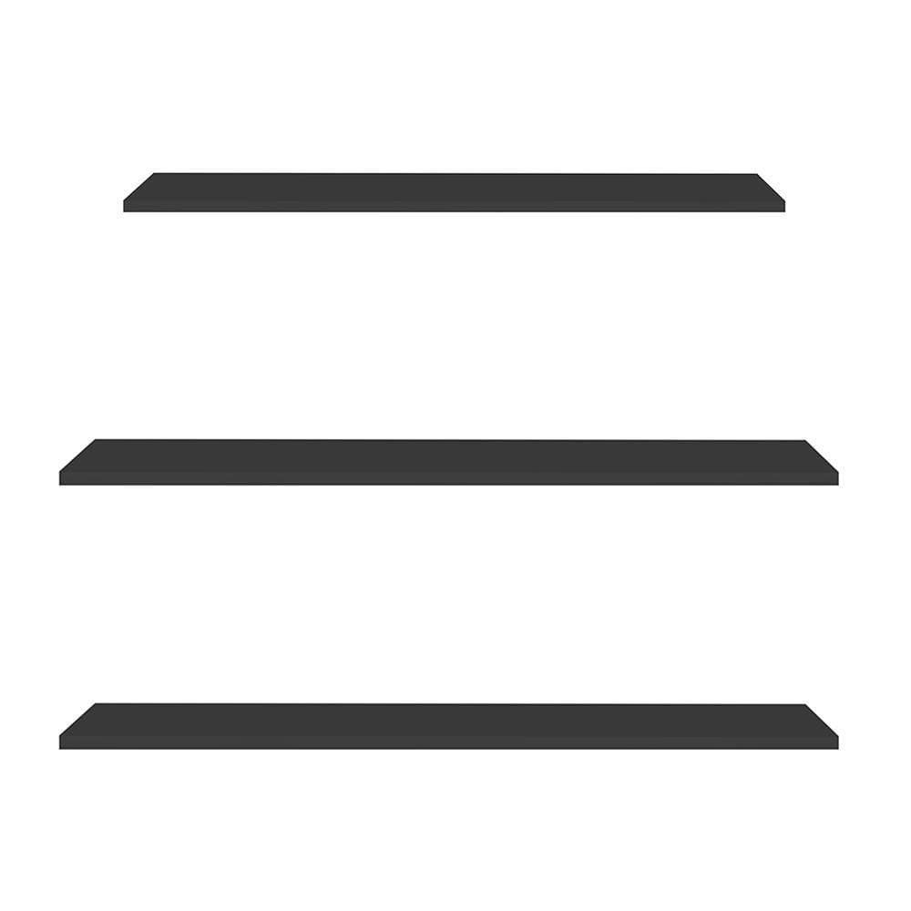 Prateleira Flutuante De Quarto Infantil Kit 3 Suporte Invisível Cp3 Yara Preto - Lumil