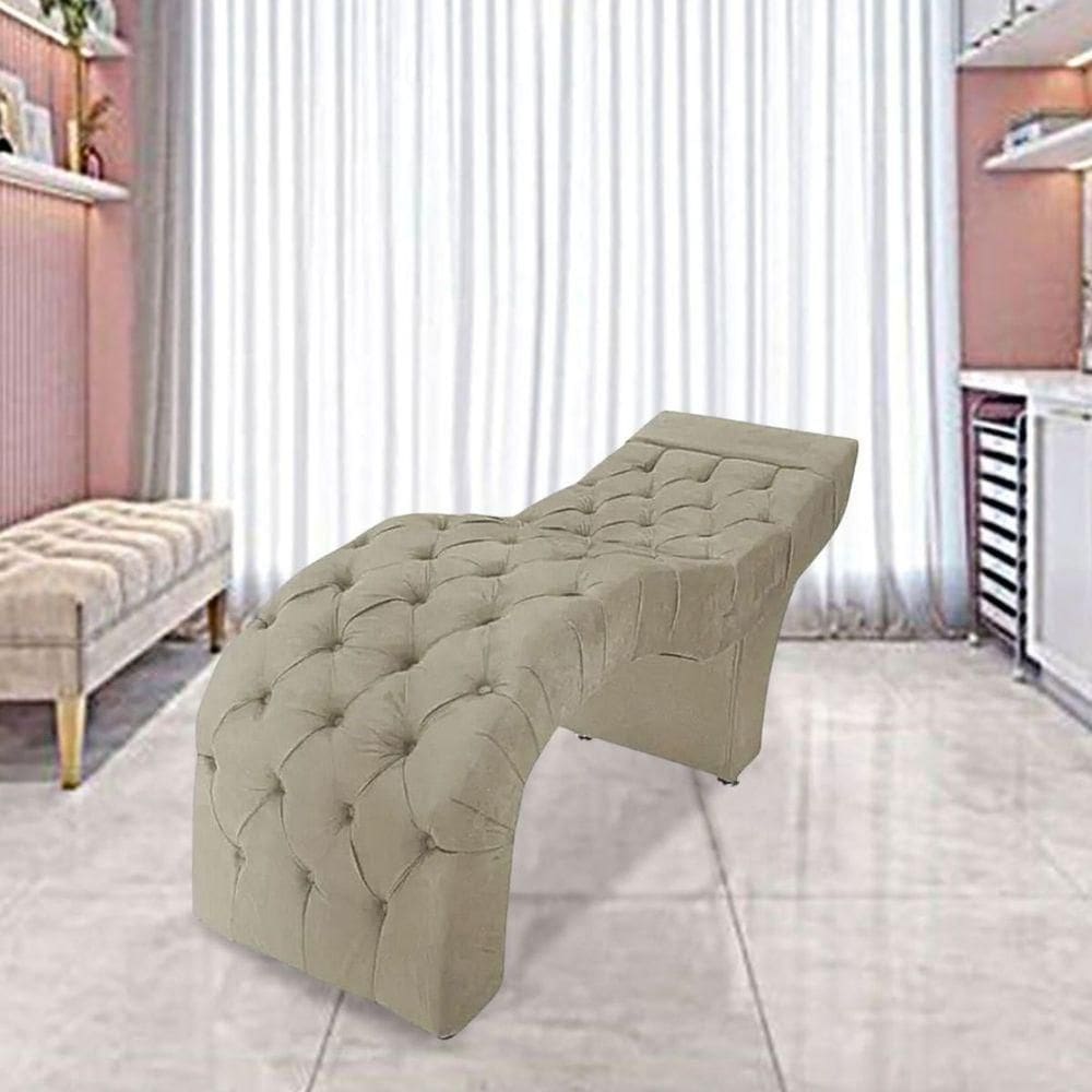 Maca Estofada Estética Cílios Salão Spa Veludo Júlia Bege