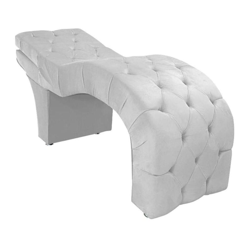 Maca Estética Estofada Reclinável Ergonômica Suede Eliana Cor:branco