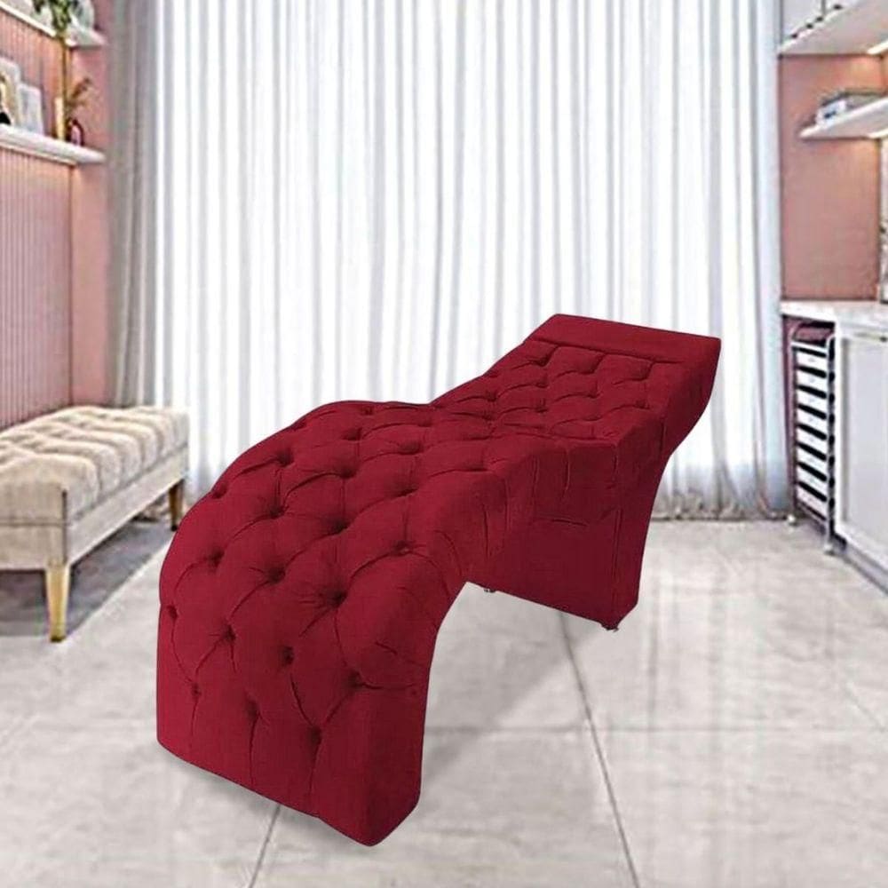 Maca Estofada Estética Cílios Salão Spa Suede Júlia Vermelho