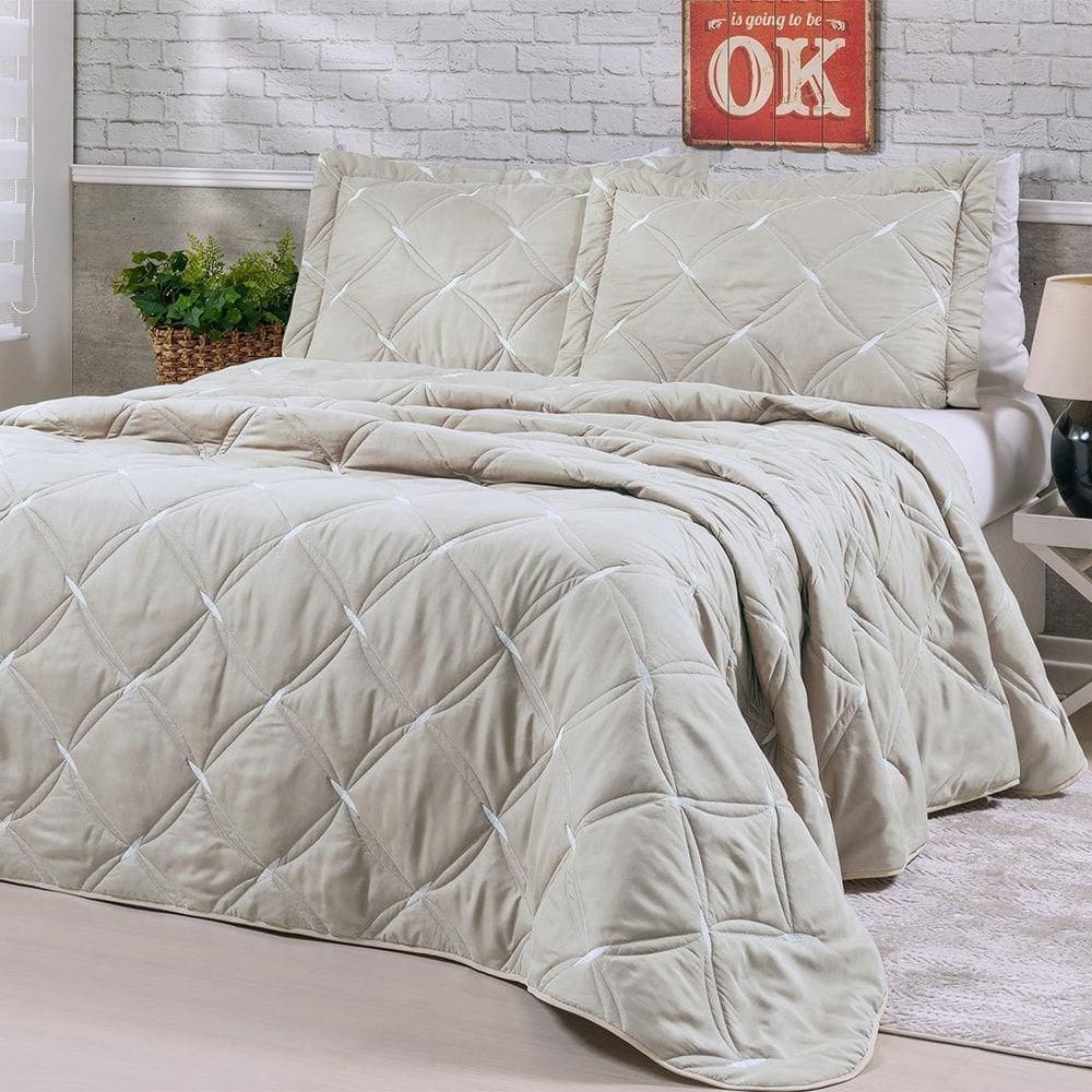 Kit Cobre Leito Unique King 3 Peças Hipercal 200 Fios 100% Poliéster - Avela