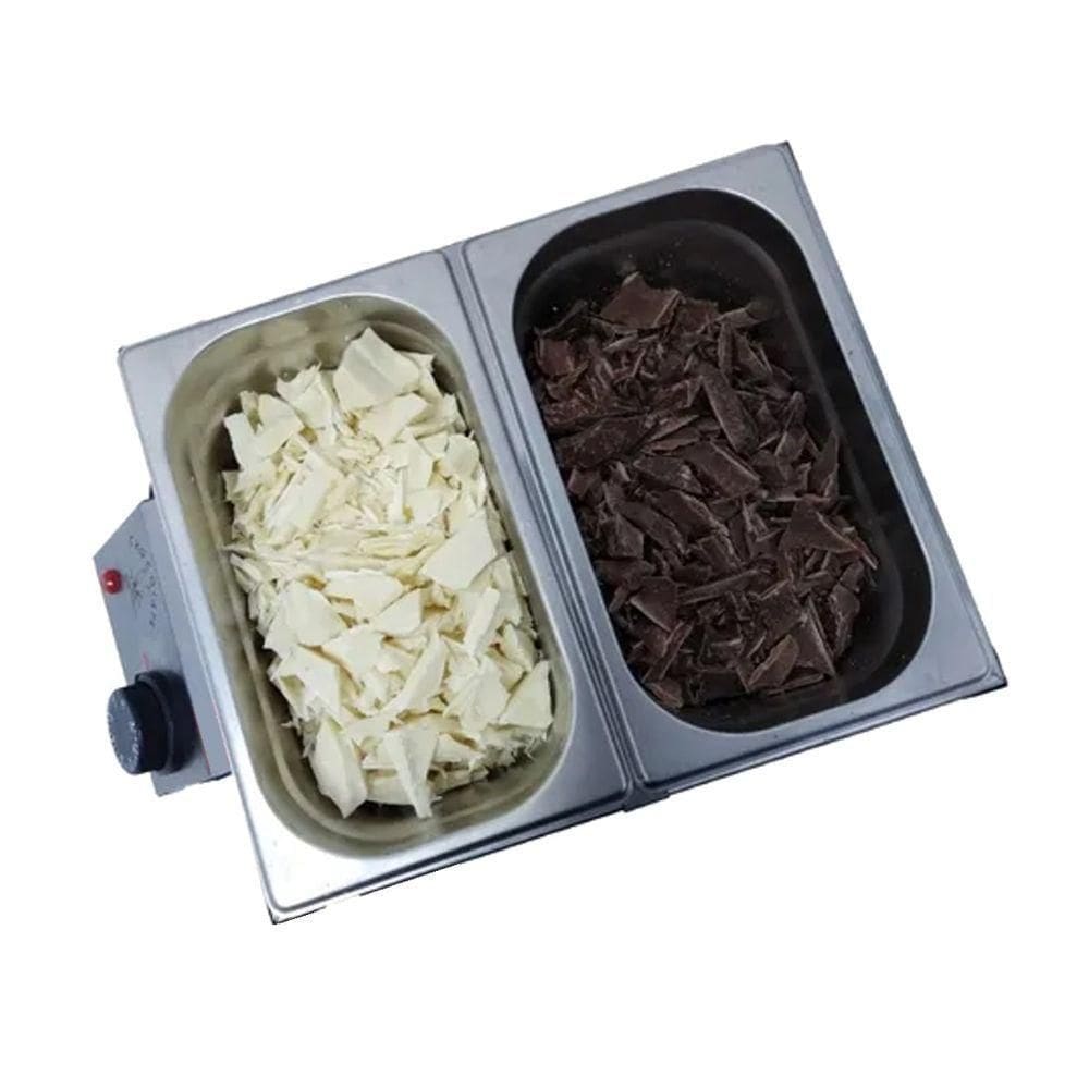 Derretedeira Chocolate Multiuso Inox 2 Cubas 5Kg 1000W 220V