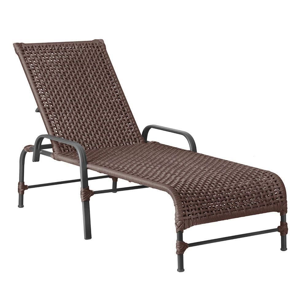 Espreguiçadeira Catar Corda Náutica Alumínio Jardim Piscina Marrom