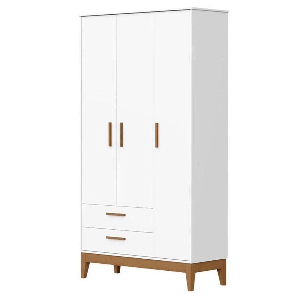 Guarda Roupa Infantil Flip 3 Portas Branco Acetinado - Reller