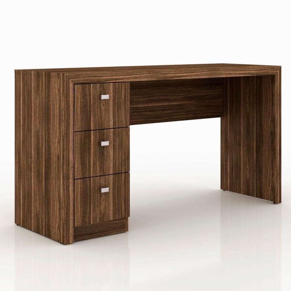 Mesa Para Computador 3 Gavetas Me4102 Nogal - Tecno Mobili