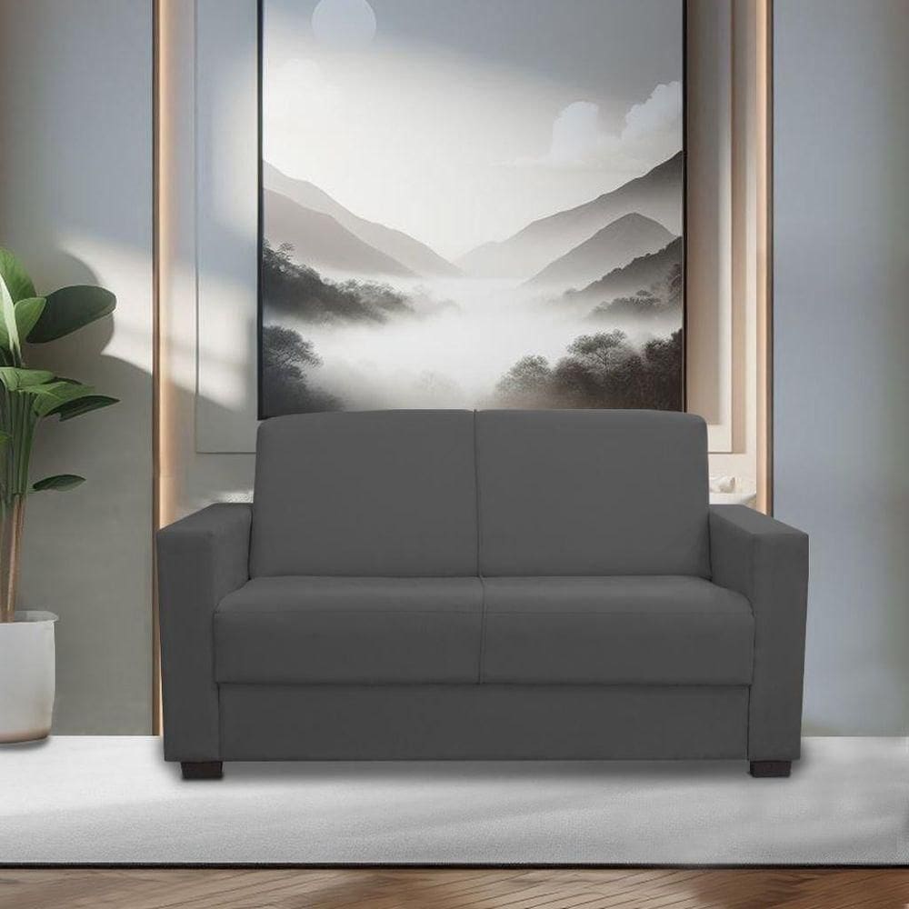 Sofá 3 Lugares Confortável 1,60m Livia Isa Estofados Cinza