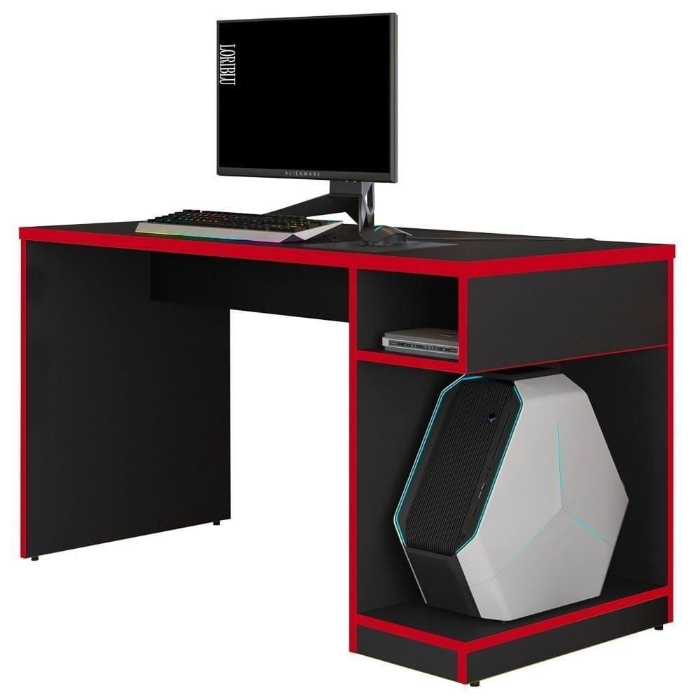 Mesa Para Computador Gamer X Preto/vermelho - Fit Mobel
