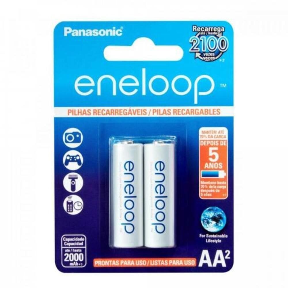 Pilha Recarregavel Eneloop 2000ma Aa Blister Com 2 Bk-3mcce-2bb