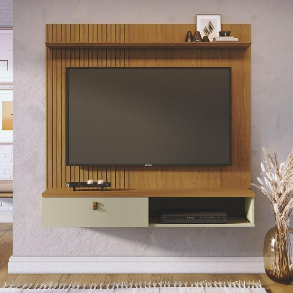 Kit Bancada Suspensa E Mesa Centro Praga Cumaru Opala