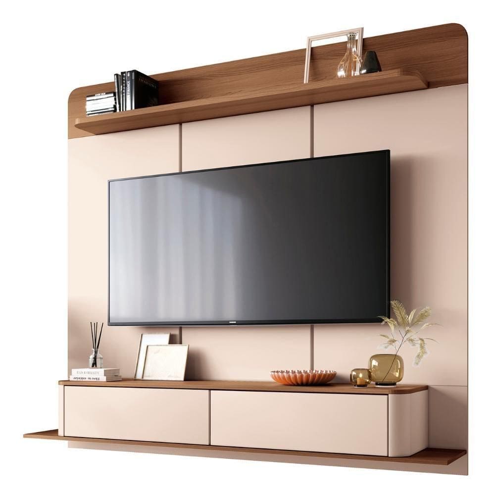 Painel Tv 70 Pol 180cm Bancada Suspensa Gava H01 Off-castanho - Mpozenato