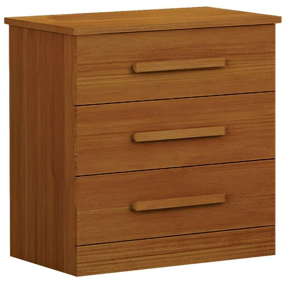 Mesa De Cabeceira Rubi Cinamomo 3 Gavetas Leifer Móveis