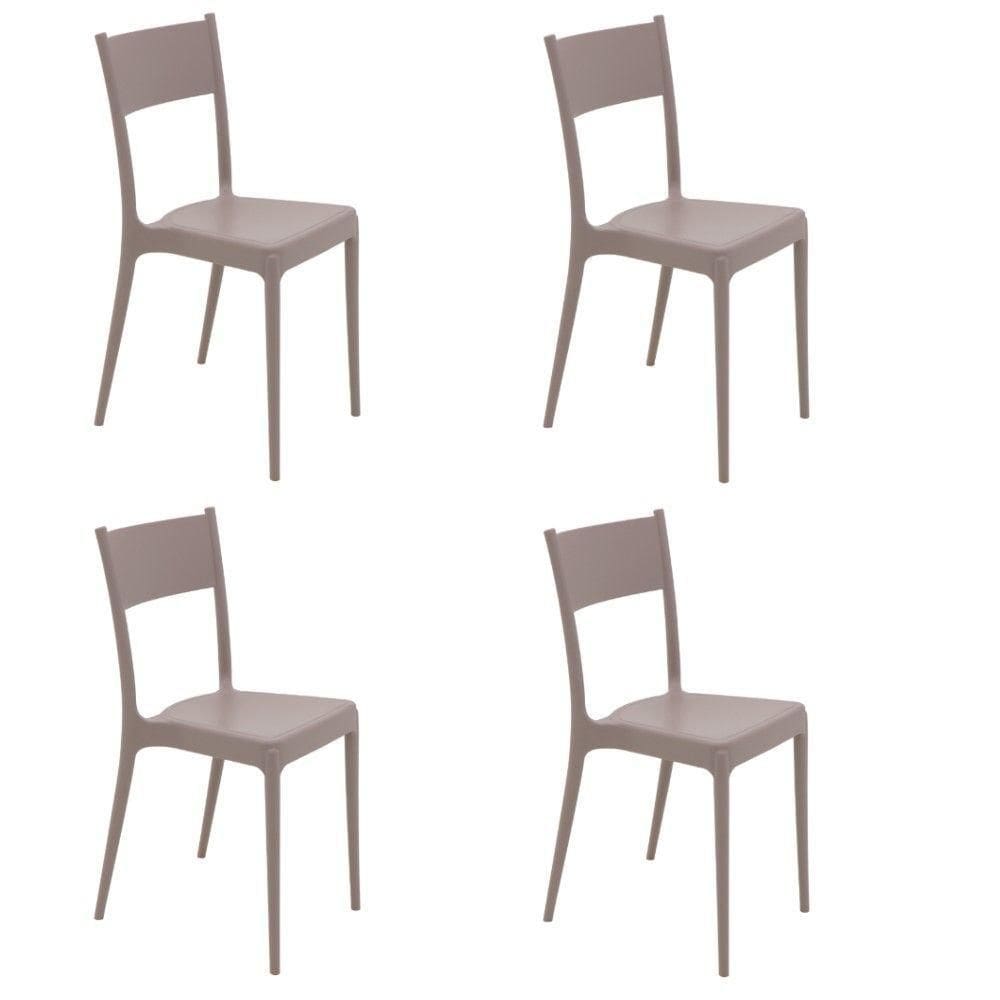 Kit 4 Cadeiras Diana Camurça Tramontina 92030/421