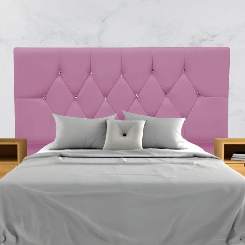 Cabeceira De Cama Box King 195 Cm Dante Com Frame Suede Rosa