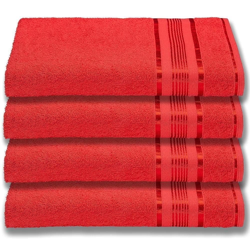 4 Toalhas Super Gigante Grossa Abraça O Corpão 80x180 Egito Vermelho