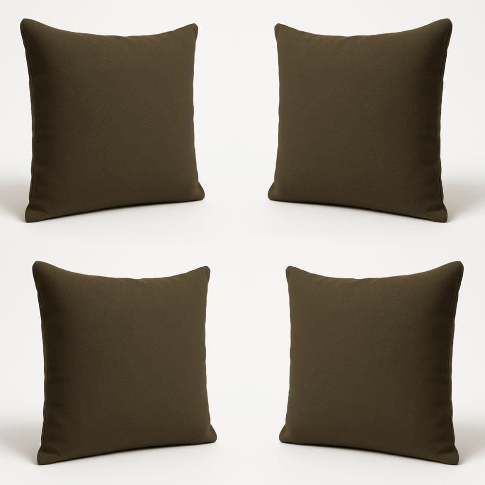 Kit 4 Almofadas Suede Decorativa 42cm Sala Quarto Escritório Marrom