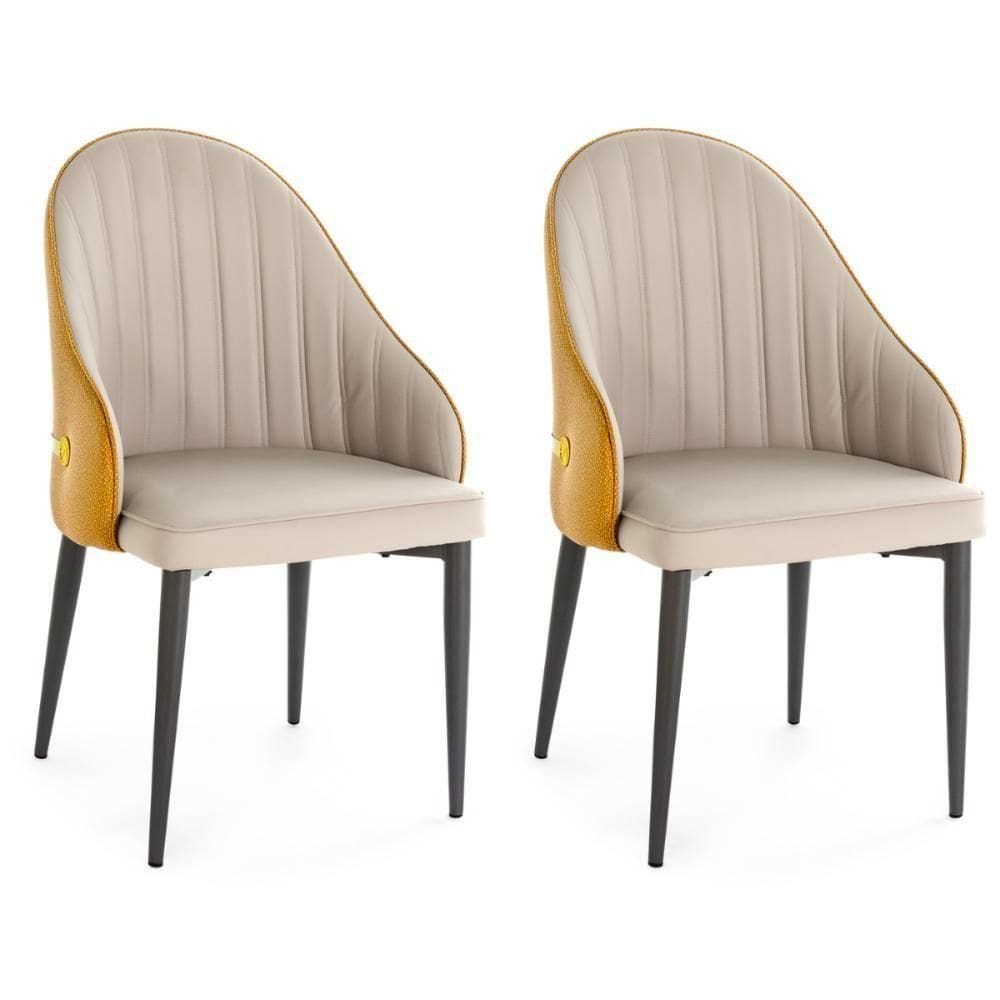 Kit 2 Cadeiras De Jantar Estofada Design La Martina - Bege