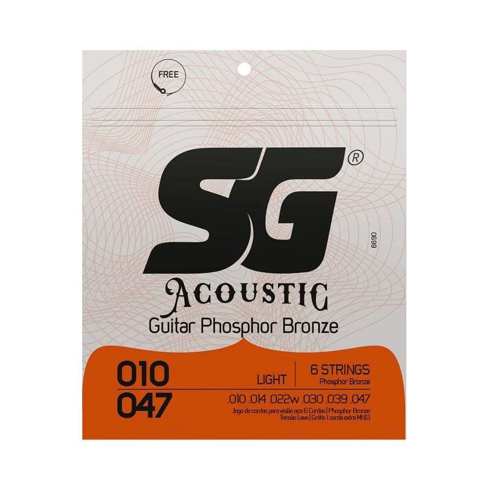 Encordoamento Sg P/ Violão Aço Phosphor/bronze Light 10/47 - Ec0470