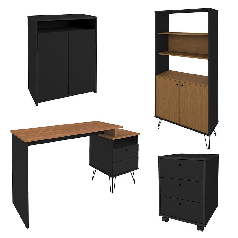 Conjunto Escritório Home Office 4 Peças Lux | Ponto