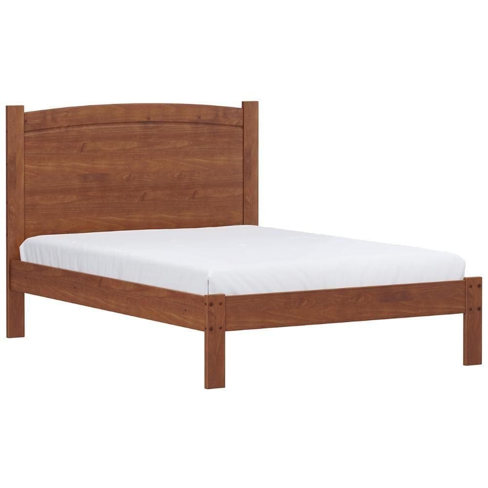 Cama Casal 140cm Pé Madeira Maciça Renzo Imbuia F07 - Mpozenato