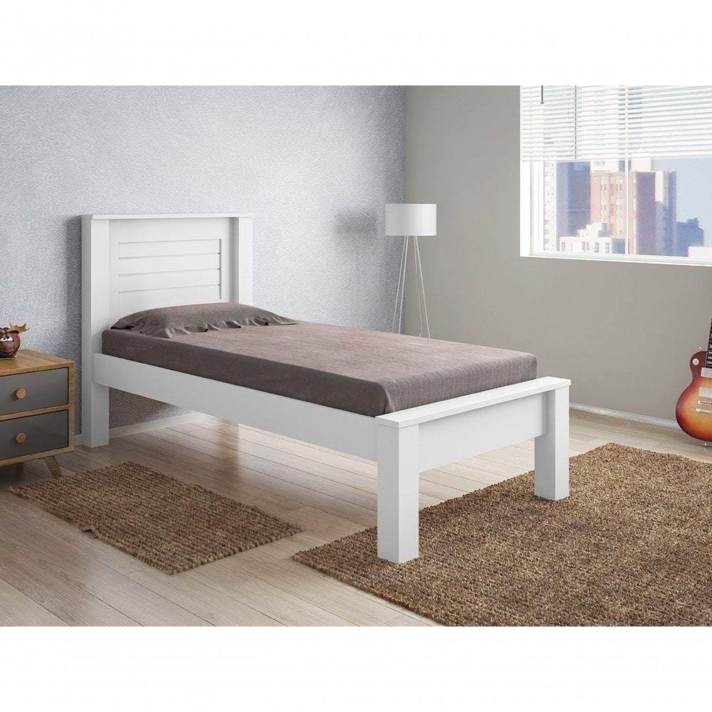 Cama Solteiro Milena Branco Framar Móveis