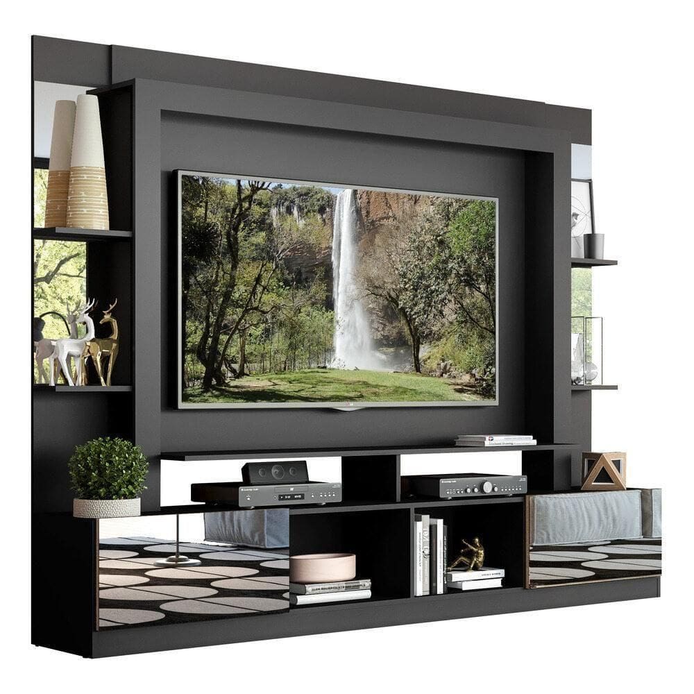 Estante Com Suporte 65” E Espelho Oslo Multimóveis V3381