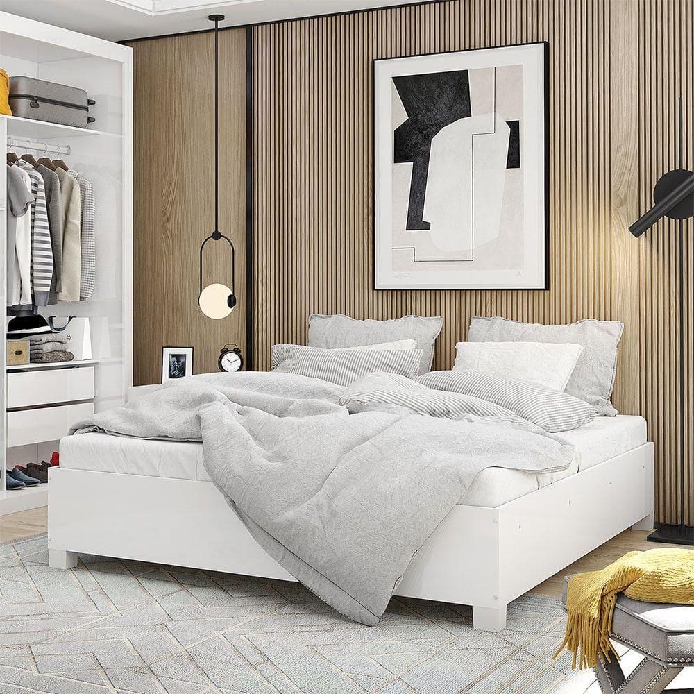 Cama De Casal Paula Carioca Móveis Branco