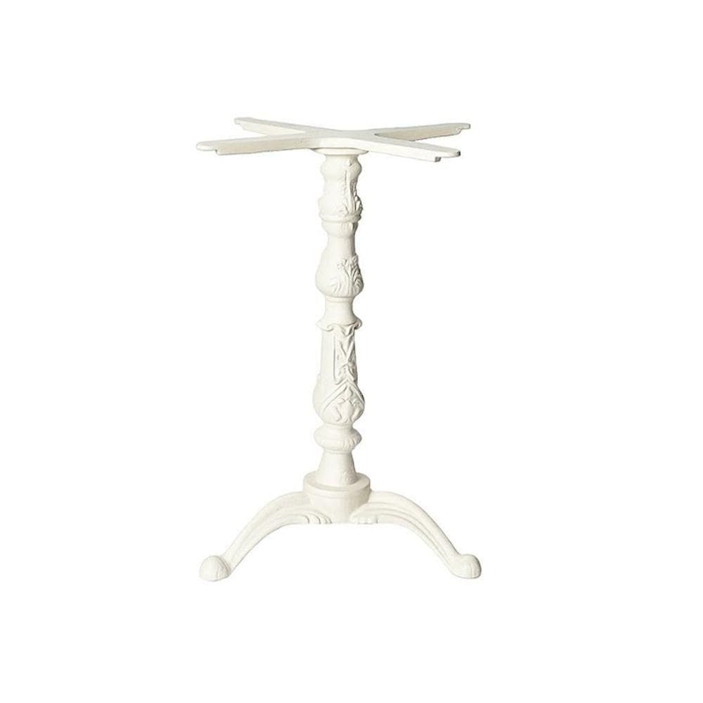 Kit Pé De Mesa Base Trava Veroninha Alumínio Fundido Branco