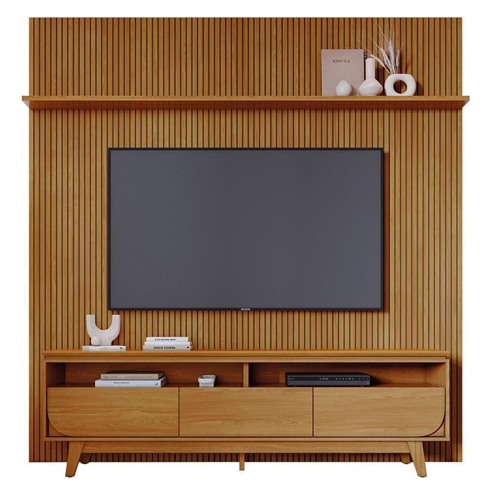 Rack Bancada Com Painel Luna Cumaru Para Até 75” - Madetec