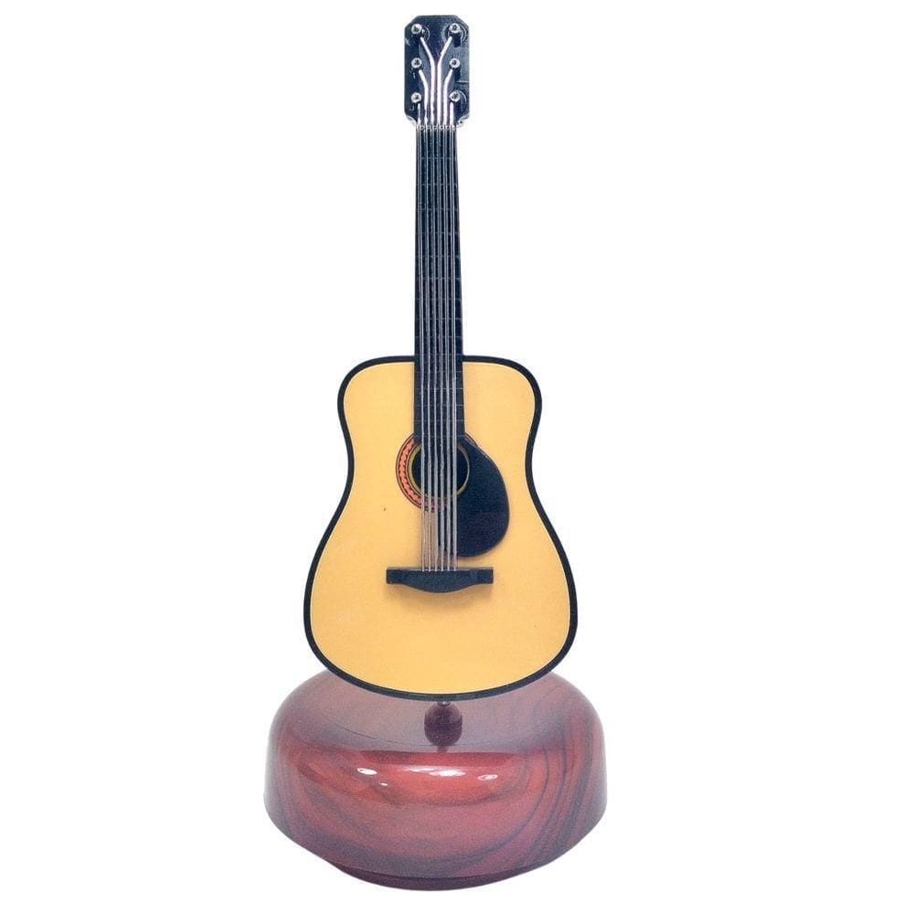 Caixa Musical Giratória Com Violão Na Base Altura 22cm