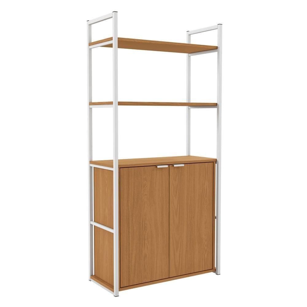 Estante Alta 2 Portas 151x33 Cm Li041 Canela Branco Kpb Canela Branco