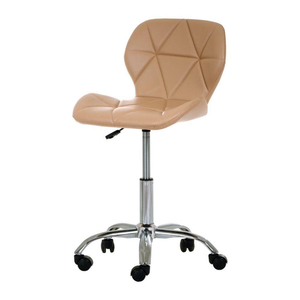 Cadeira Office Eiffel Slim Com Estofado De Couro Sintético Nude