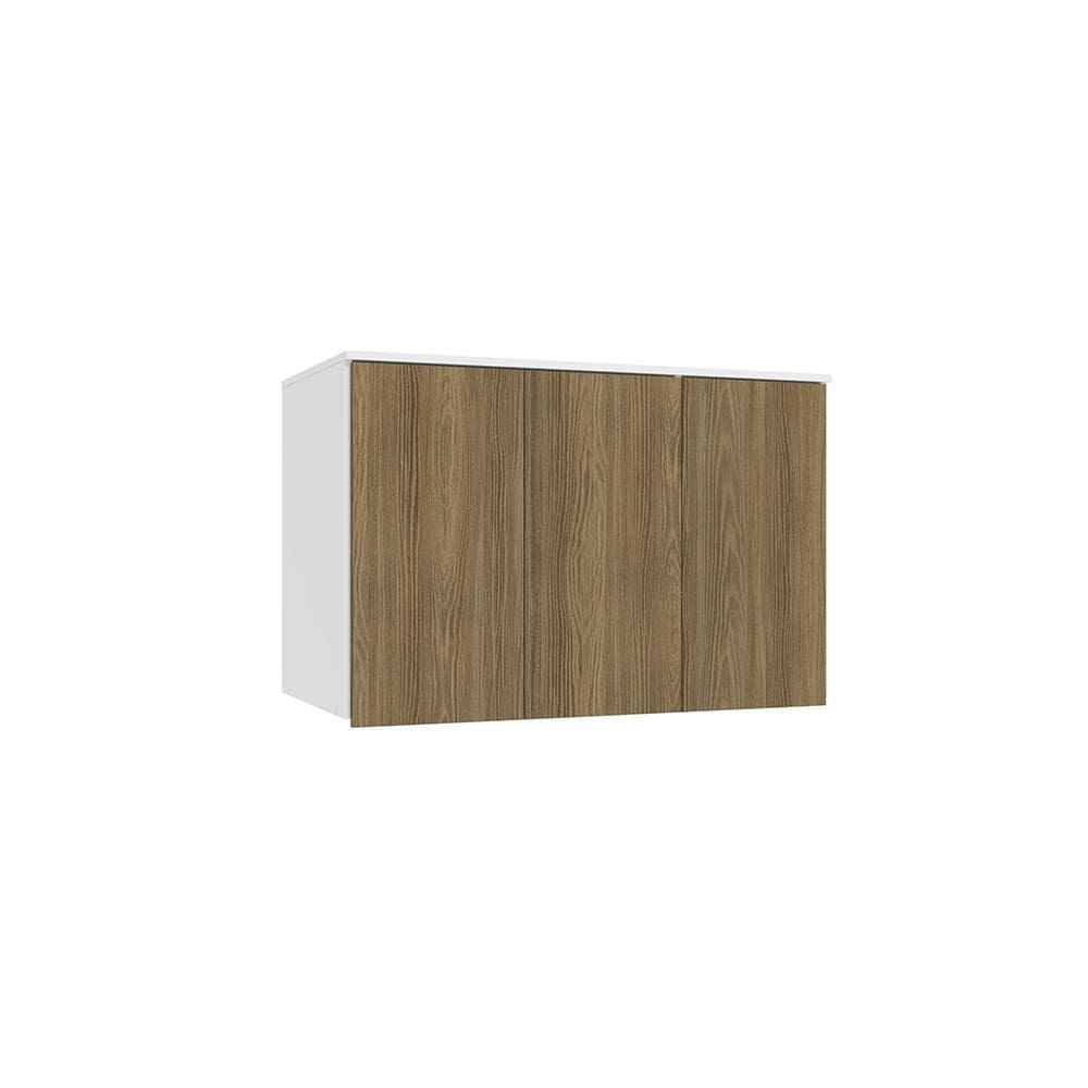 Armário Aéreo 3 Portas Kappesberg Adapt Branco Nogueira
