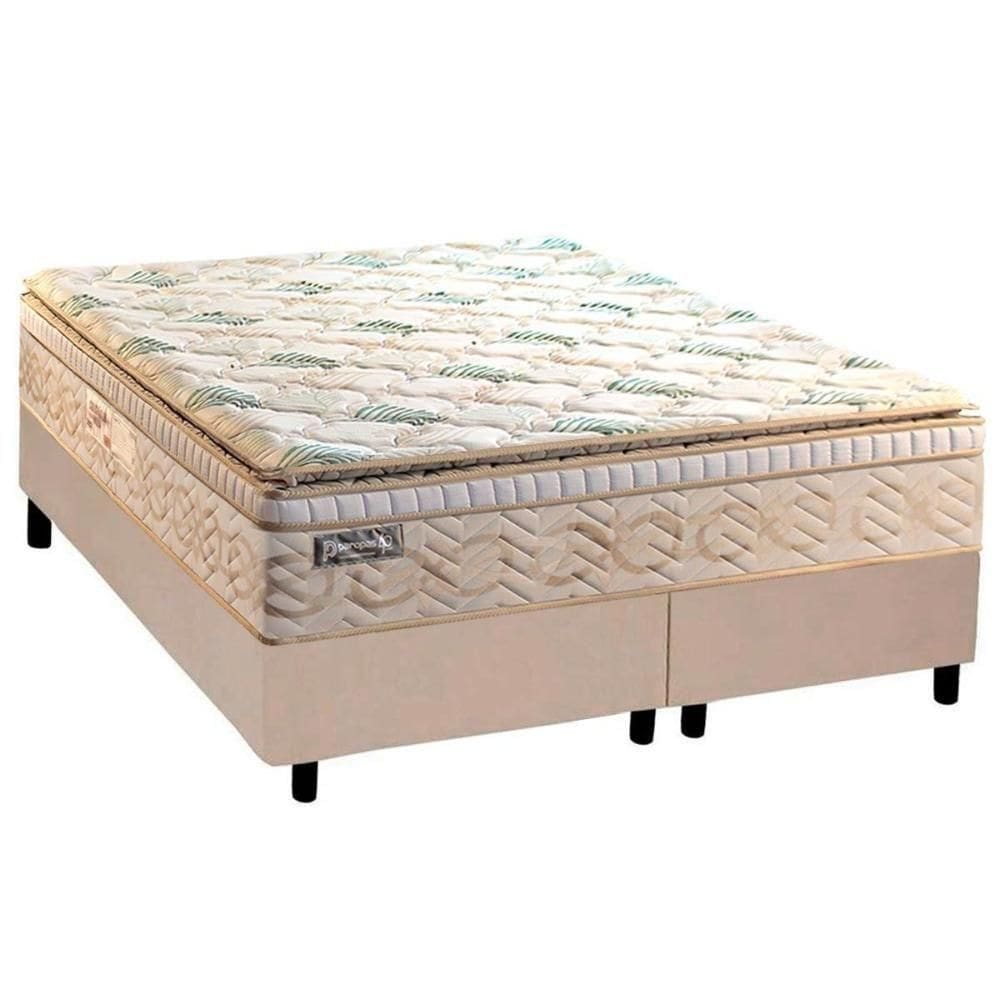 Cama Box Queen: Colchão Molas Ensacadas Paropas Eco Bamboo + Base Crc Suede Clean (158x198)