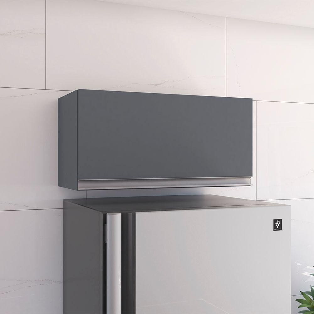 Armário Cozinha Aéreo Geladeira 60cm Basculante Leticia A01 - D`rossi Cinza