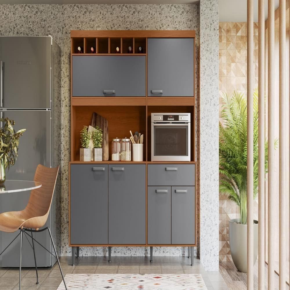 Armario De Cozinha Mascate Jequitiba-grafite