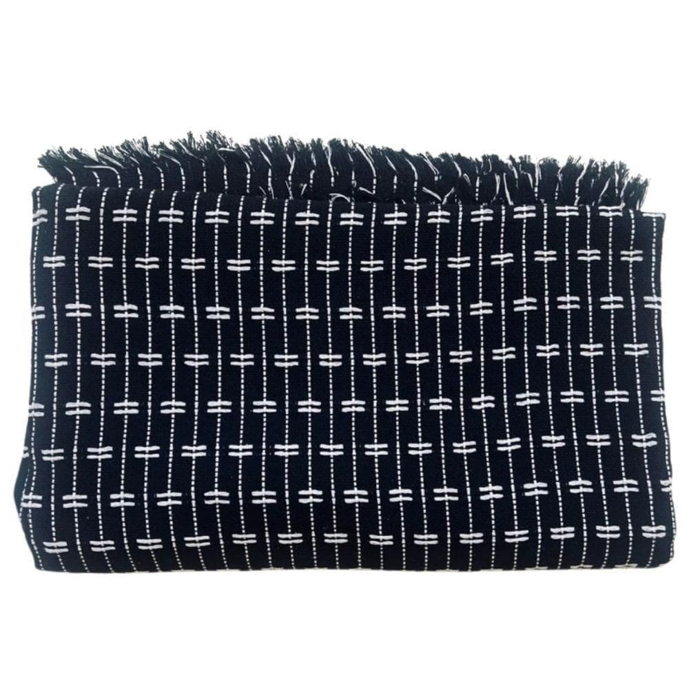 Manta Grande Para Sofá Luxo 2,50x1,80 Tipo Capa Protetora De Sofa 2 E 3 Lugares Gigante 100% Algodão Preto-branco