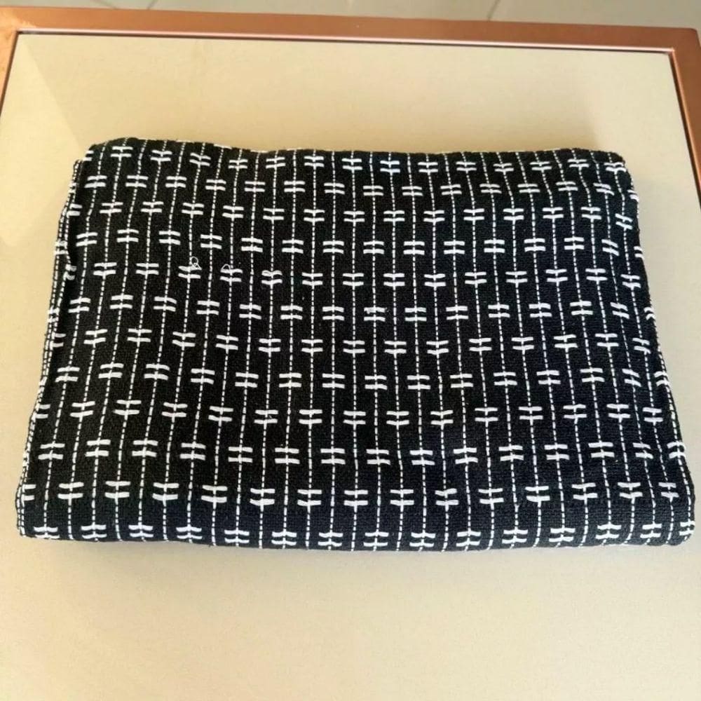 Manta Para Sofá De 2 Ou 3 Lugares Preto E Branco Grande 100% Algodão 2,50x1,80 Gigante