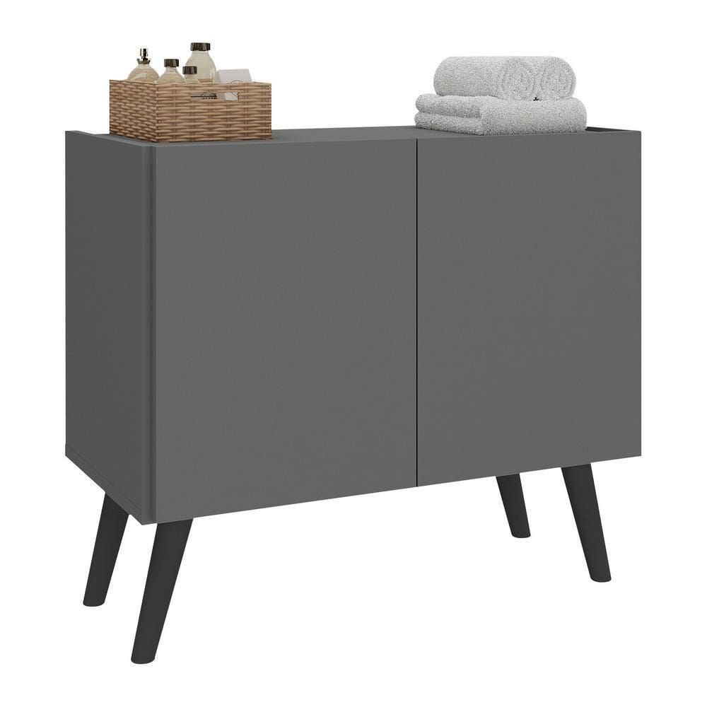 Gabinete Banheiro 62,5cm Multimóveis Mp5045 Grafite/preto