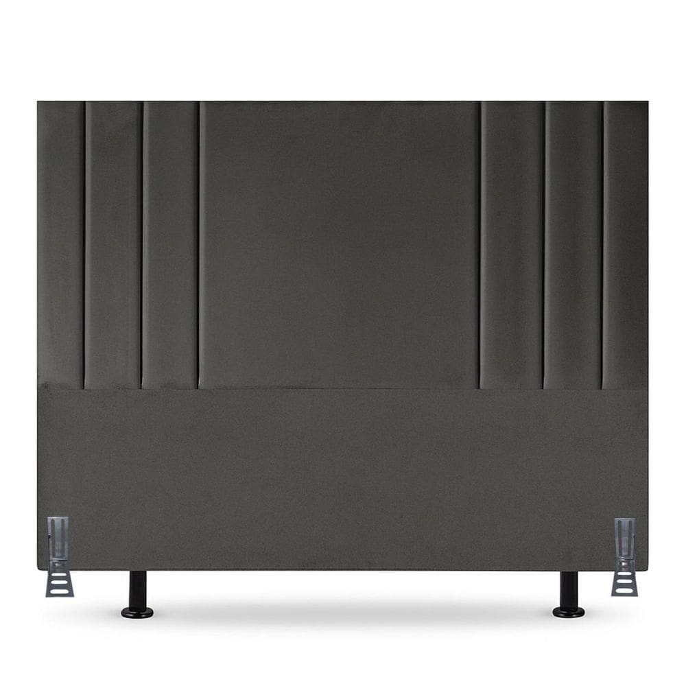 Cabeceira King 195 Cm Clássica Cama Box Moderna Corino Frame Cinza
