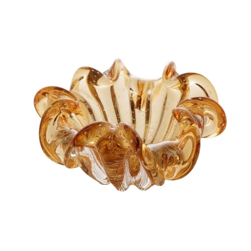 Centro De Mesa Em Vidro Italy âmbar 21x10cm