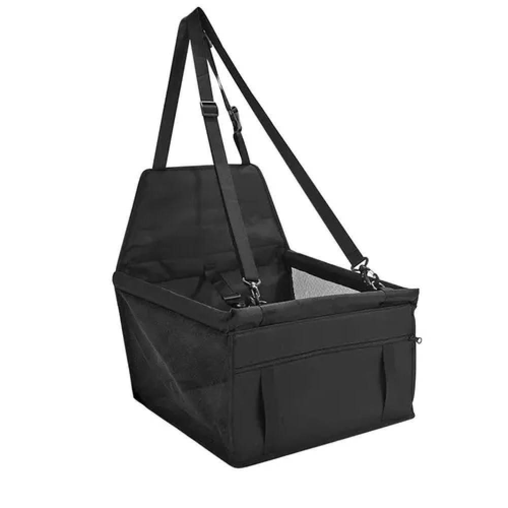 Cadeirinha De Transporte Pet Para Carro – Dobrável Com Bolso, Preta, Até 10kg