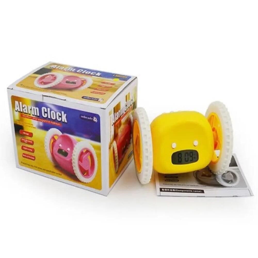 Relógio Despertador Digital Clocky Com Rodinhas E Som Alto