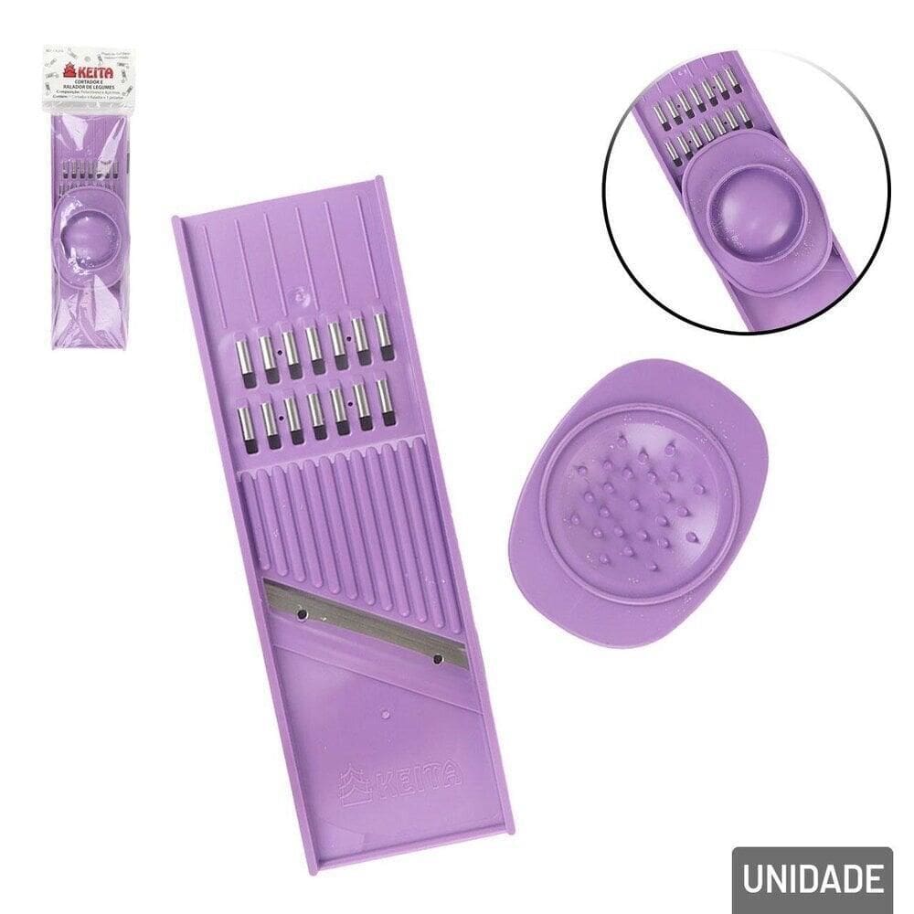 Cortador e Ralador de Plástico 21cm Legumes Roxo - Tudo em Caixa