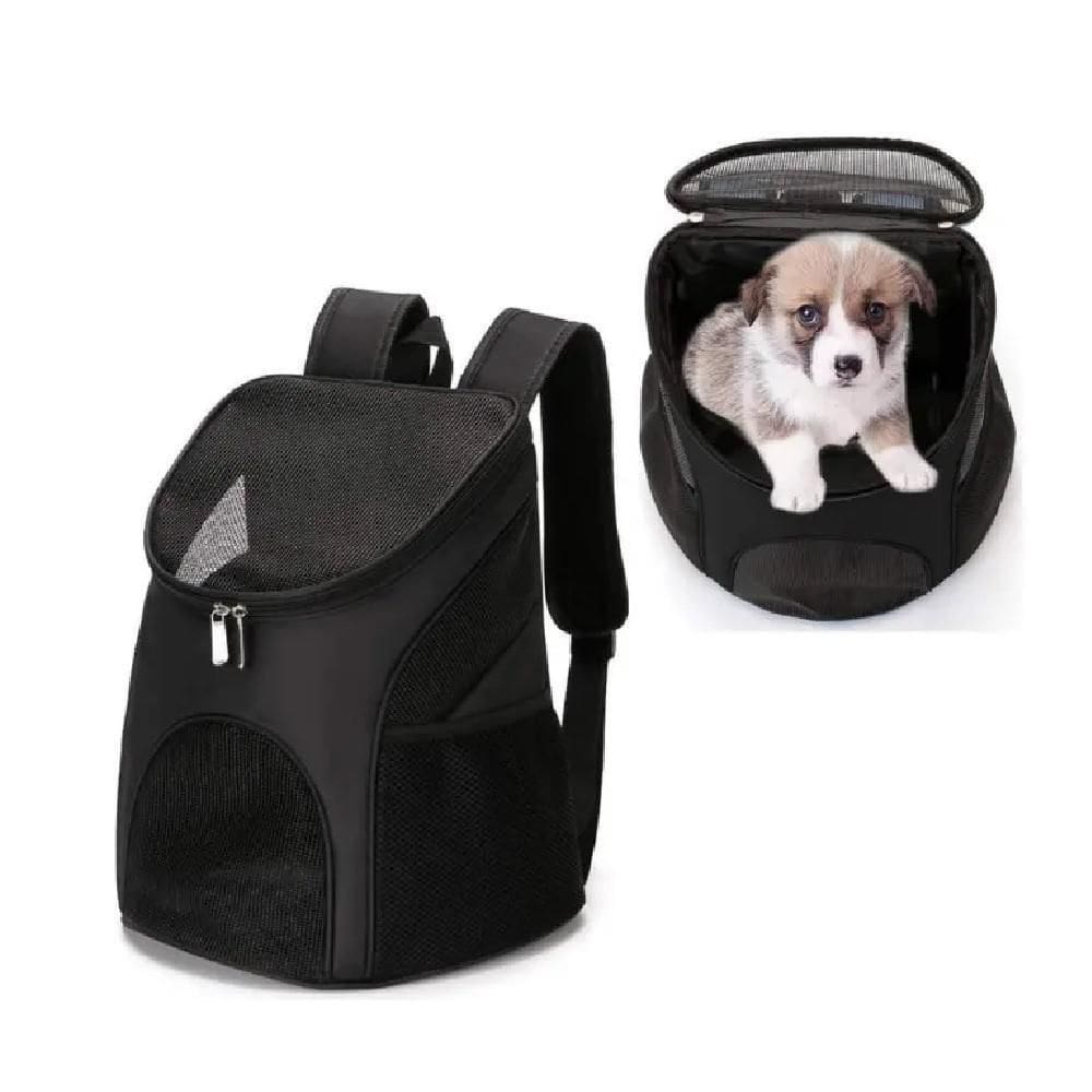 Mochila Pet Bolsa Tranporte Caes Gatos Cachorros Bag Dog Mala Viagem Canguru Multiuso Preta