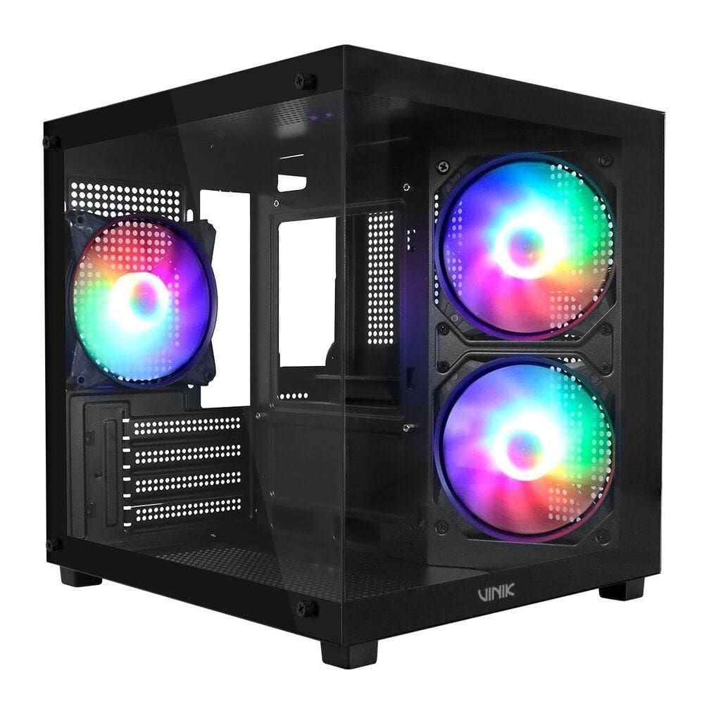 Gabinete Gamer Vinik G-cube Preto Vidro Temperado C- 3 Fans - Gggcvbk