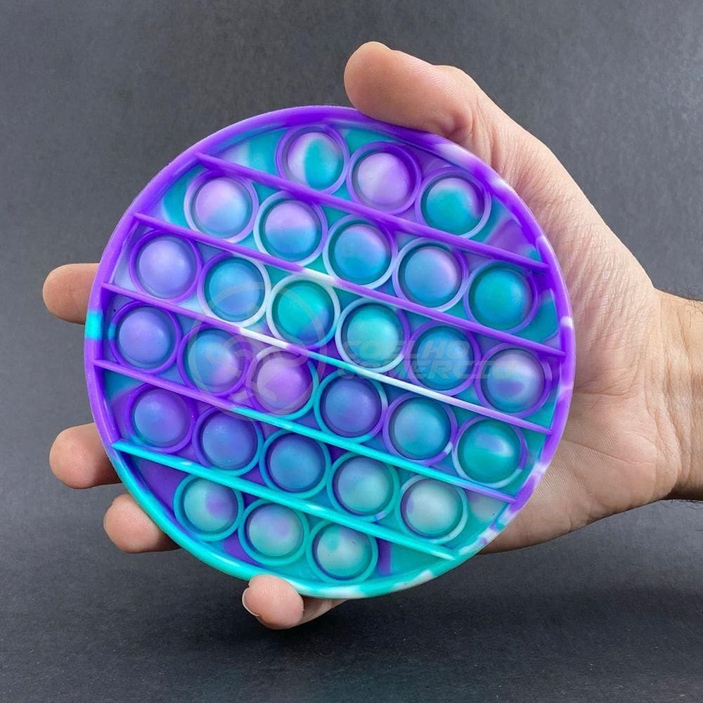 Pop It Tie Dye Circular Sensorial Roxo E Verde